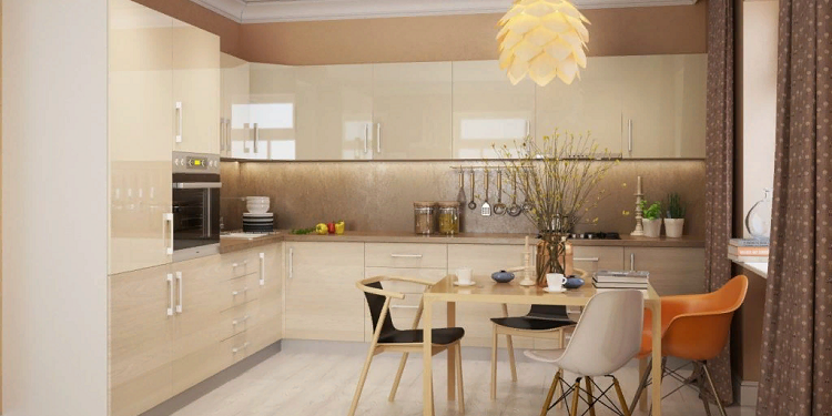 Идеи оформления кухонь в бежевых оттенках