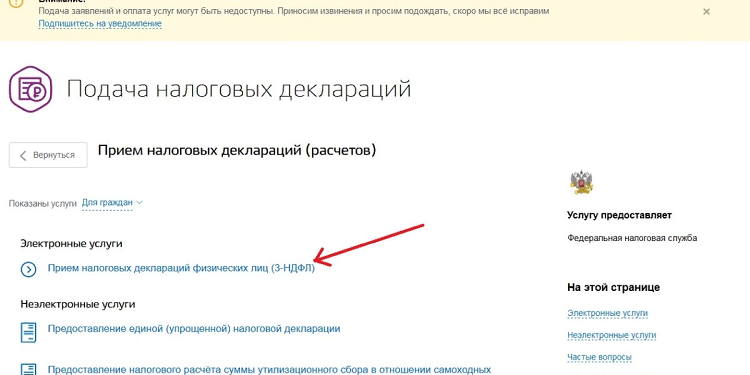 Правила подачи декларации по ПБ через госуслуги